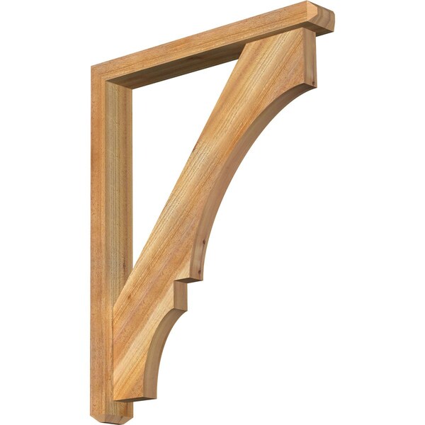 Ekena Millwork Balboa Craftsman Rough Sawn Bracket w/ Offset Brace, Western Red Cedar, 4"W x 28"D x 36"H BKT0402X28X36BOA04RWR - main